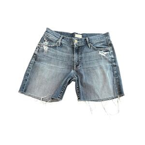 Mother‎ The Dropout Shorts Blue Tarnished Jean Shorts Size 26 Mid Rise #HH12-5